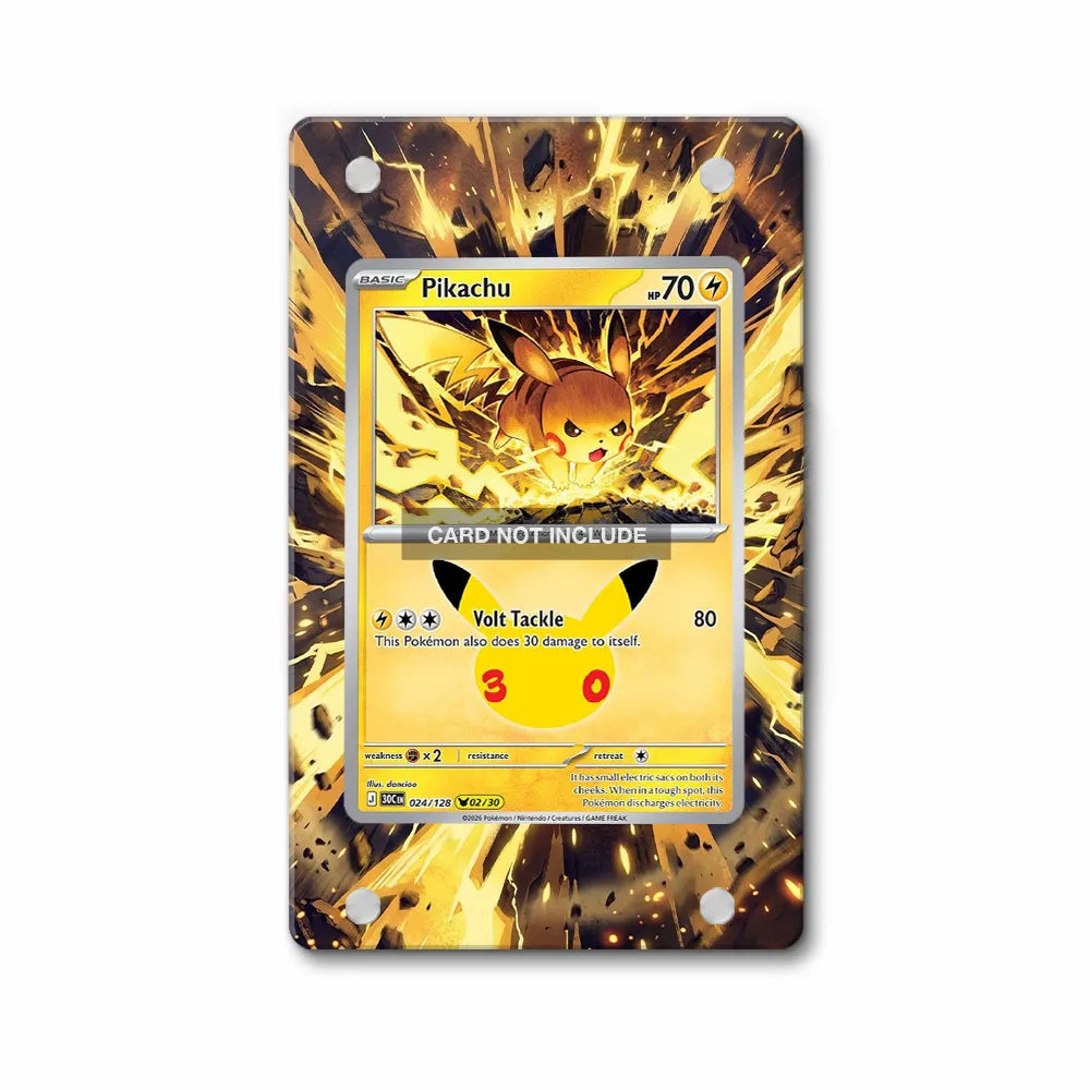 Pikachu 024-128 30th Anniversary Pokemon Cards Extended Art Display Cases - Magnetic Case - Front View