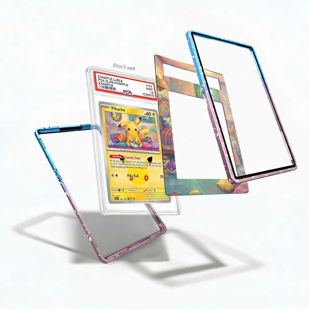 Pikachu 028-128 30th Anniversary Collection Pokemon Cards Custom Art Display Cases - PSA Slab Case - Detail View