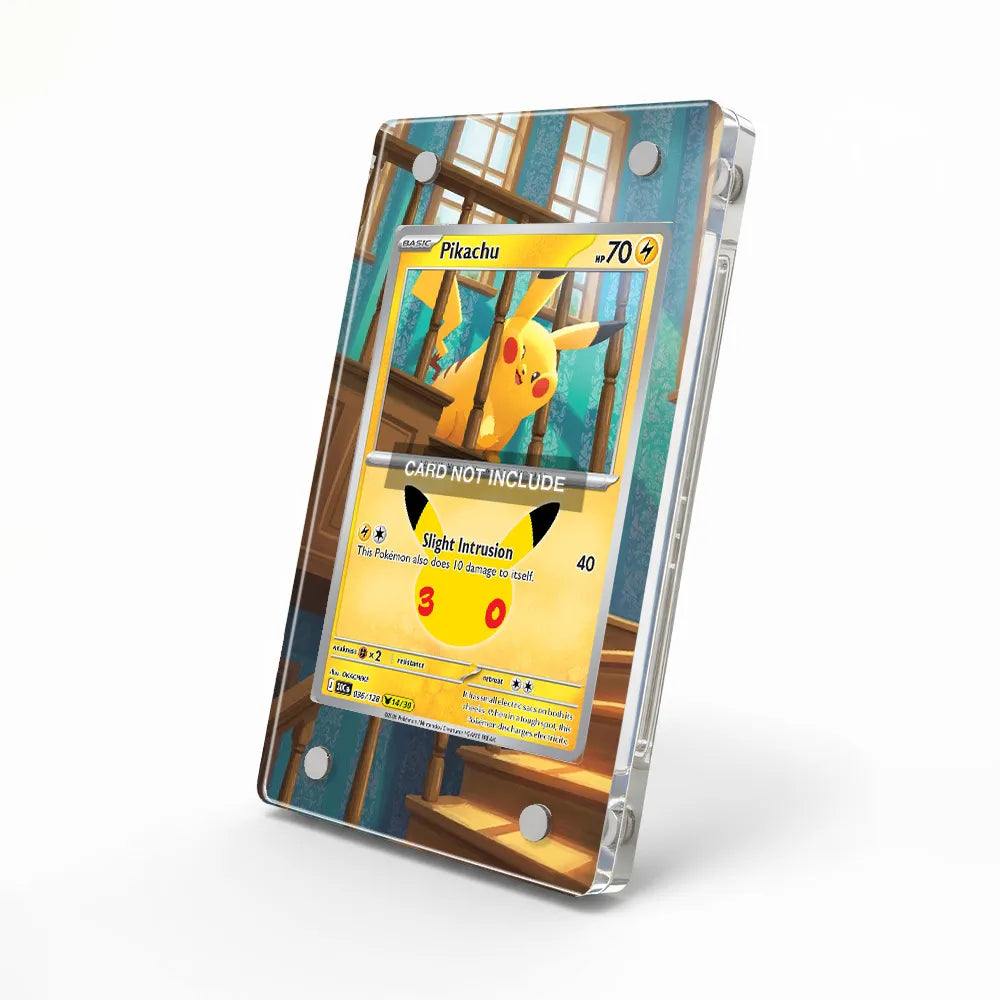 Pikachu 036-128 C 30C 30th Celebration Extended Art Display Cases - Magnetic Case - Side View