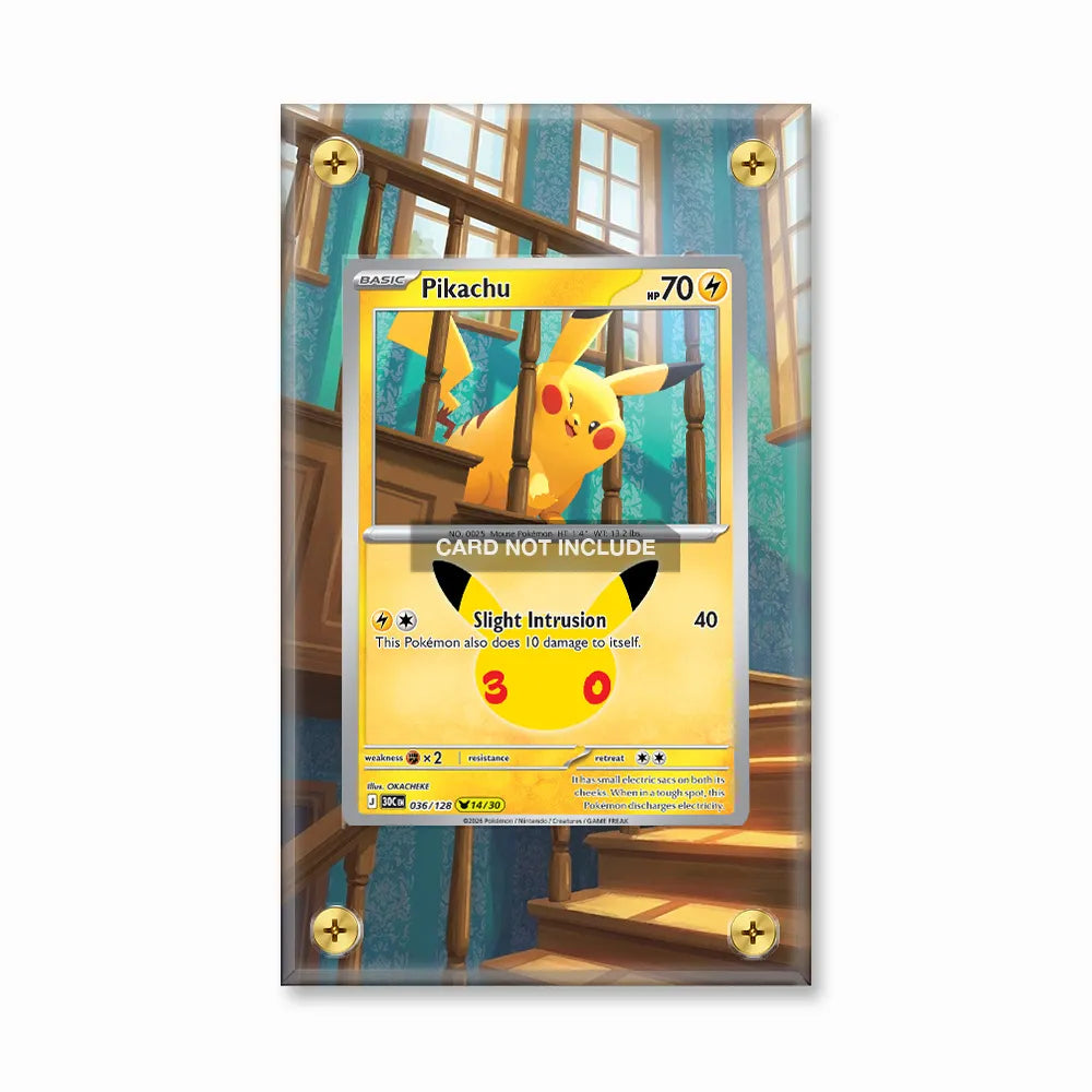Pikachu 036-128 C 30C 30th Celebration Extended Art Display Cases - Screws Case - Front View