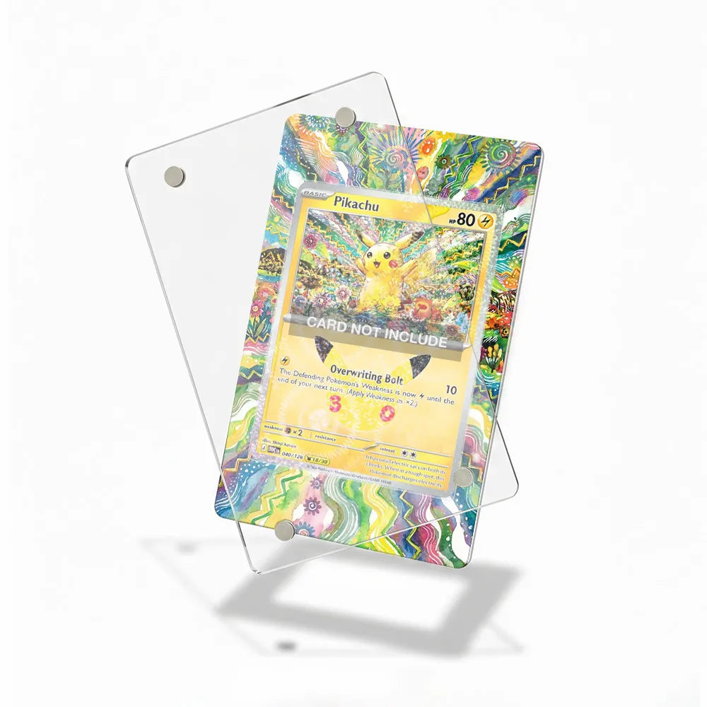 Pikachu 040-128 30th Anniversary Pokemon Cards Custom Art Display Cases - Magnetic Case - Detail View