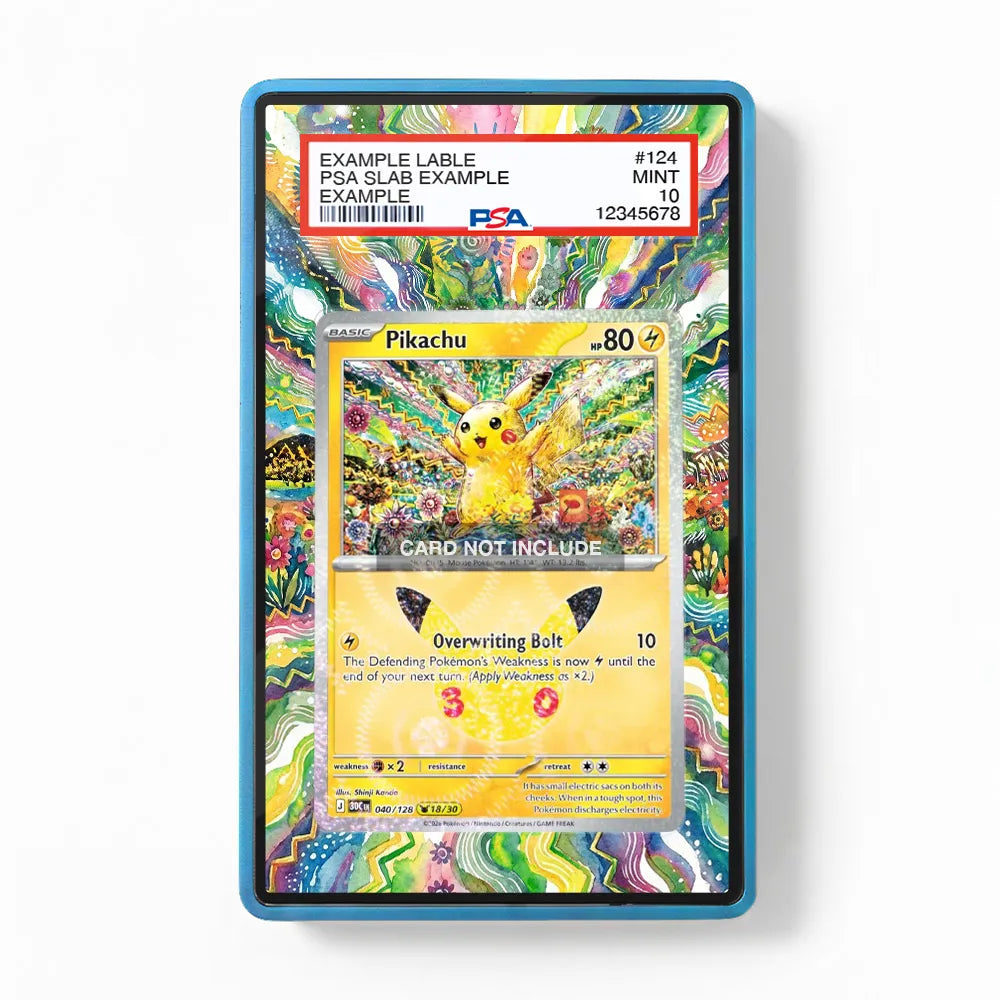 Pikachu 040-128 30th Anniversary Pokemon Cards Custom Art Display Cases - PSA Slab Case - Front View