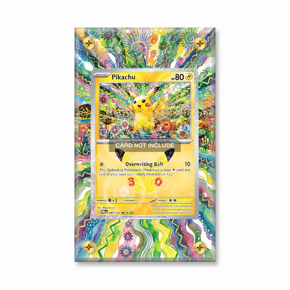 Pikachu 040-128 30th Anniversary Pokemon Cards Custom Art Display Cases - Screws Case - Front View