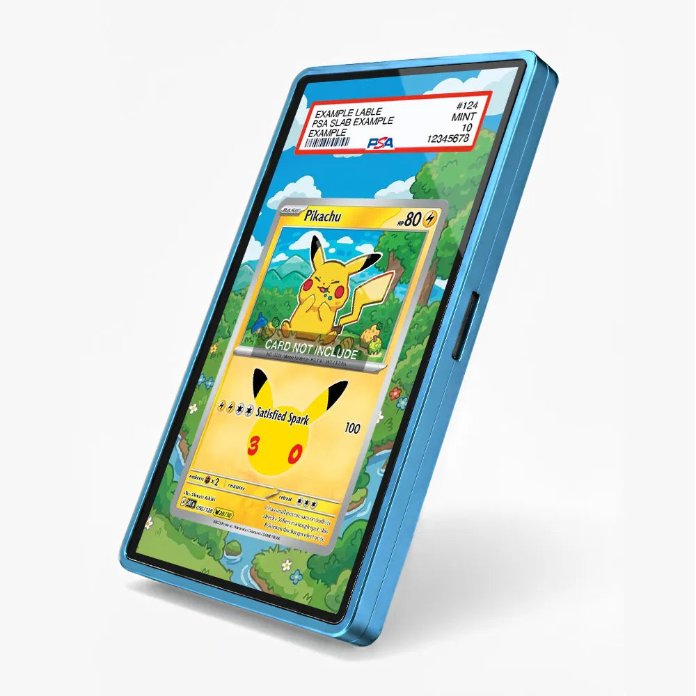 Pikachu 050-128 30th Anniversary Collection Pokemon Cards Custom Art Display Cases - PSA Slab Case - Side View