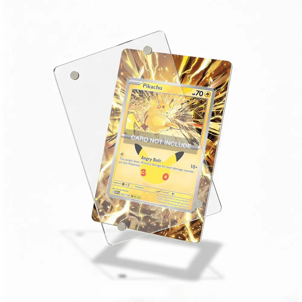Pikachu 052-128 30th Anniversary Pokemon Cards Extended Art Display Cases - Magnetic Case - Detail View