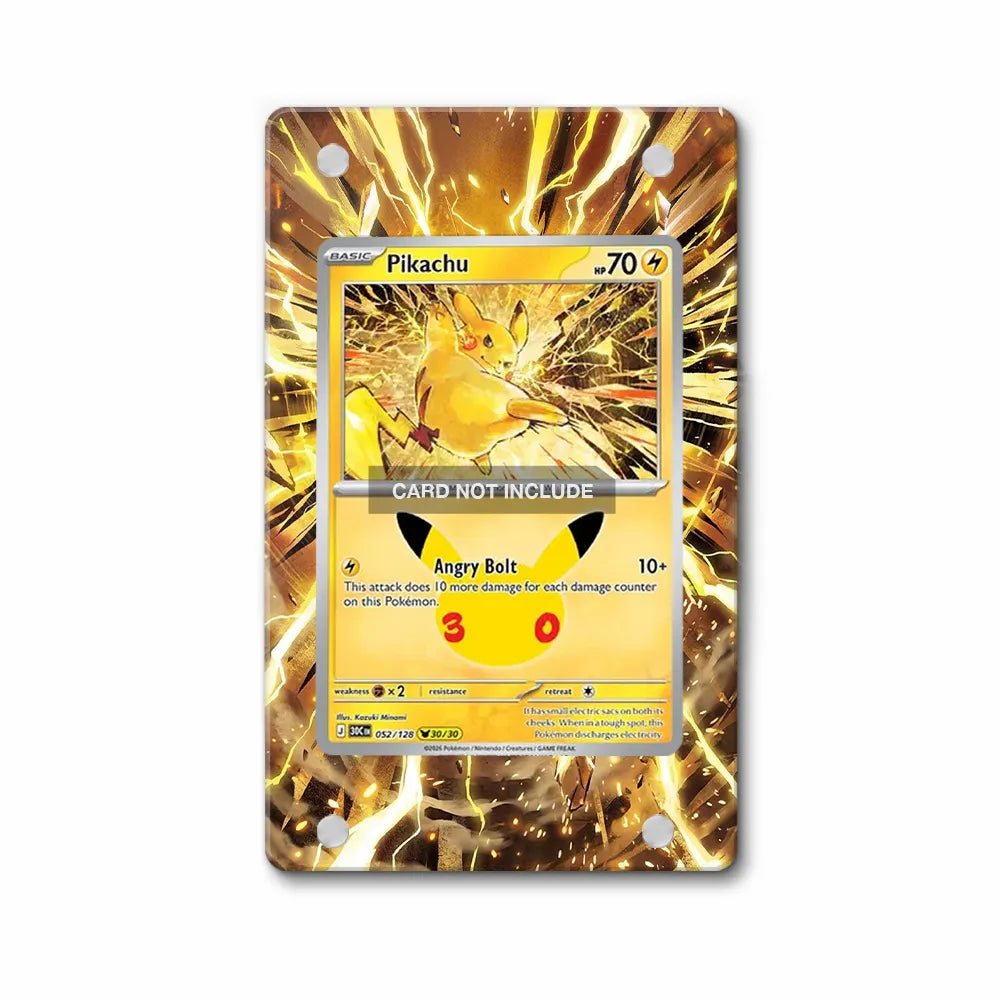 Pikachu 052-128 30th Anniversary Pokemon Cards Extended Art Display Cases - Magnetic Case - Front View