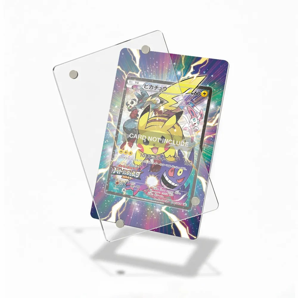 Pikachu 090-XY-P Promo-Battle Festa Pokemon Cards Custom Art Display Cases - Magnetic Case - Detail View