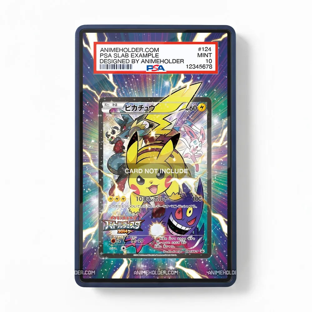 Pikachu 090-XY-P Promo-Battle Festa Pokemon Cards Custom Art Display Cases - PSA Slab Case - Front View