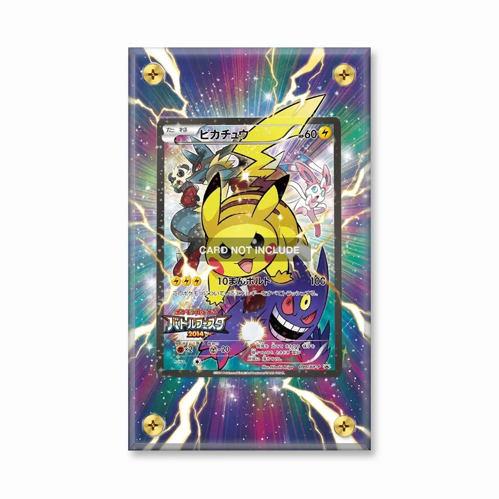 Pikachu 090-XY-P Promo-Battle Festa Pokemon Cards Custom Art Display Cases - Screws Case - Front View
