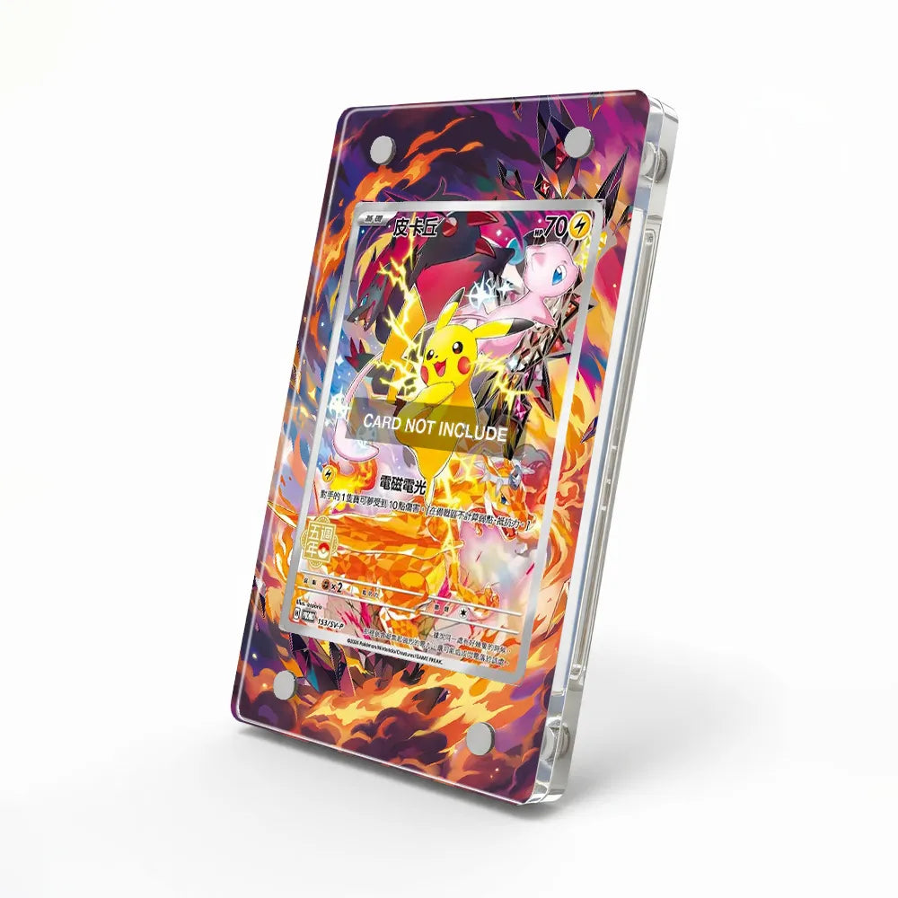 Pikachu 153 SV-P Promo CN Exclusive Extended Art Display Cases - Magnetic Case - Side View