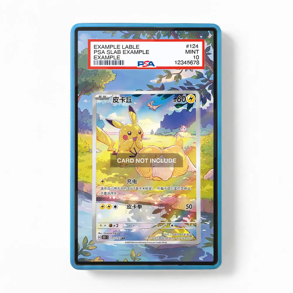 Pikachu 171-151 AR Collect 151 Journey Chinese Exclusive Extended Art Display Cases - PSA Slab Case - Front View