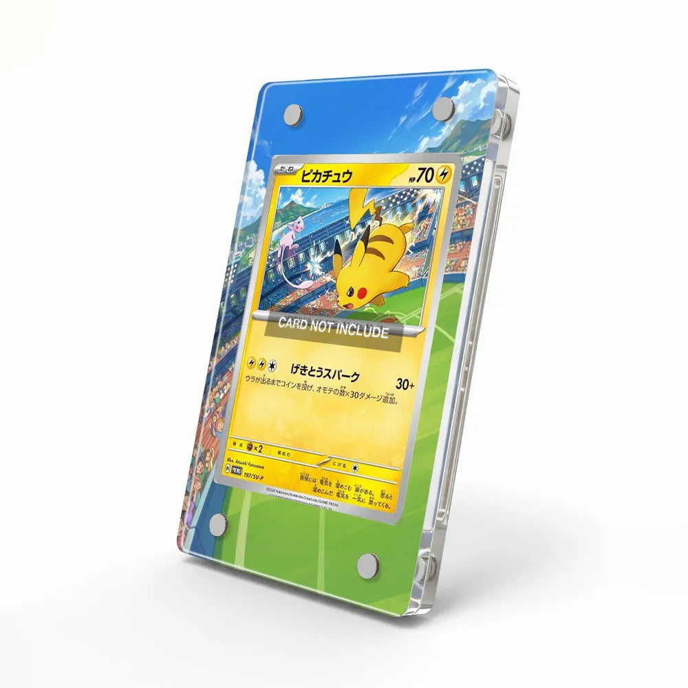 Pikachu 190-SVP EN World Championships Pokemon Cards Custom Art Display Cases - Magnetic Case - Side View