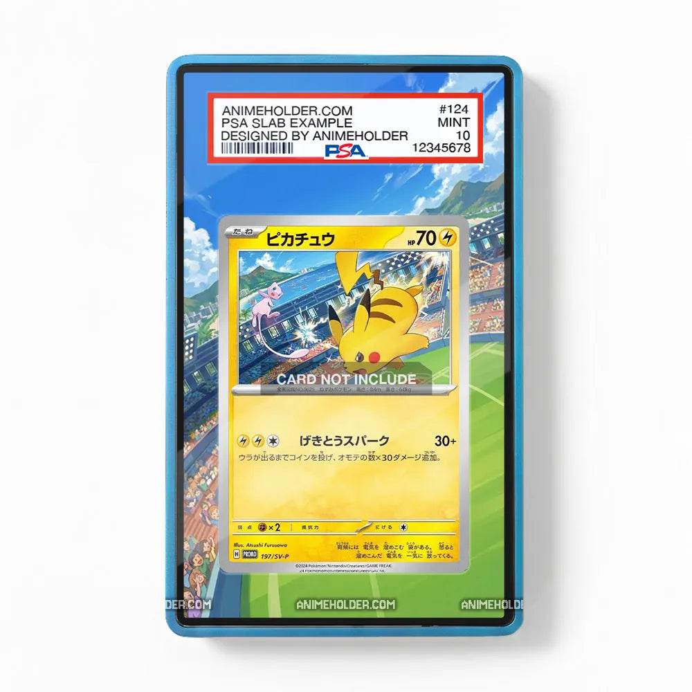 Pikachu 190-SVP EN World Championships Pokemon Cards Custom Art Display Cases - PSA Slab Case - Front View