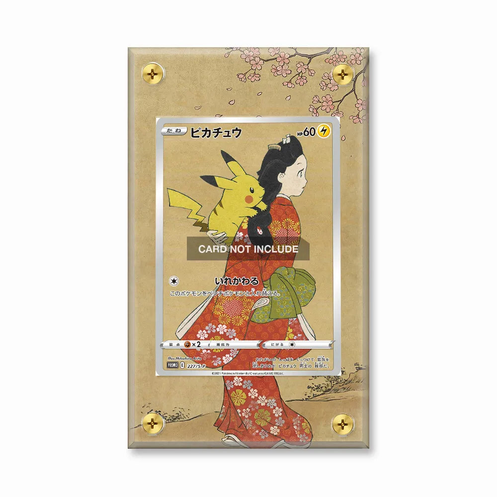 Pikachu 227 S-P Promo JP Extended Art Display Cases - Screws Case - Front View