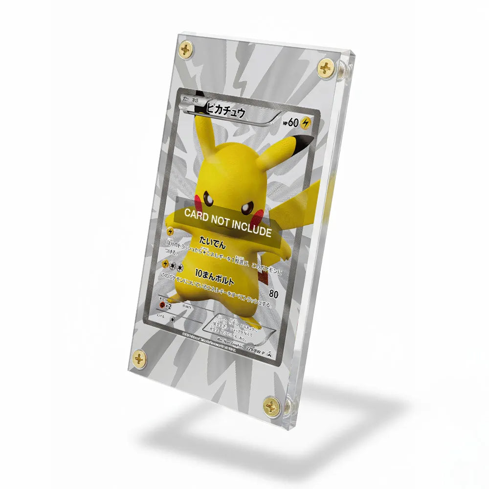 Pikachu 229 BW-P Promo JP Extended Art Display Cases - Screws Case - Side View