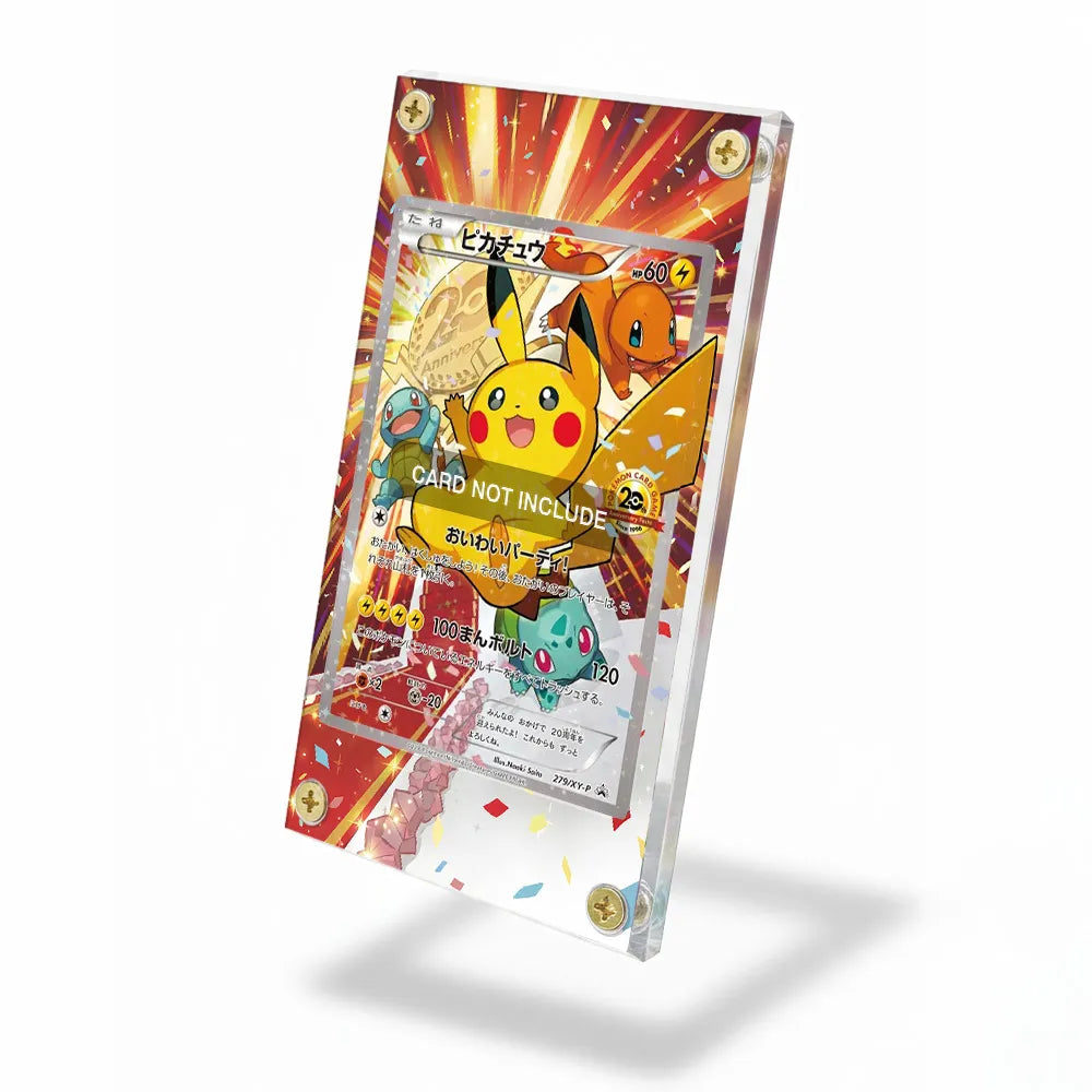 Pikachu 279 XY-P Promo JP Extended Art Display Cases - Screws Case - Side View