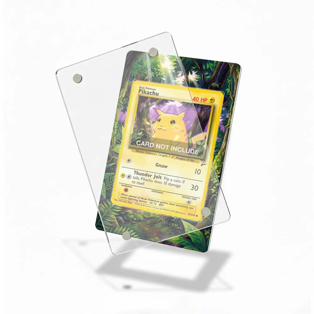 Pikachu 58-102 Base Set Pokemon Cards Custom Art Display Cases - Magnetic Case - Detail View