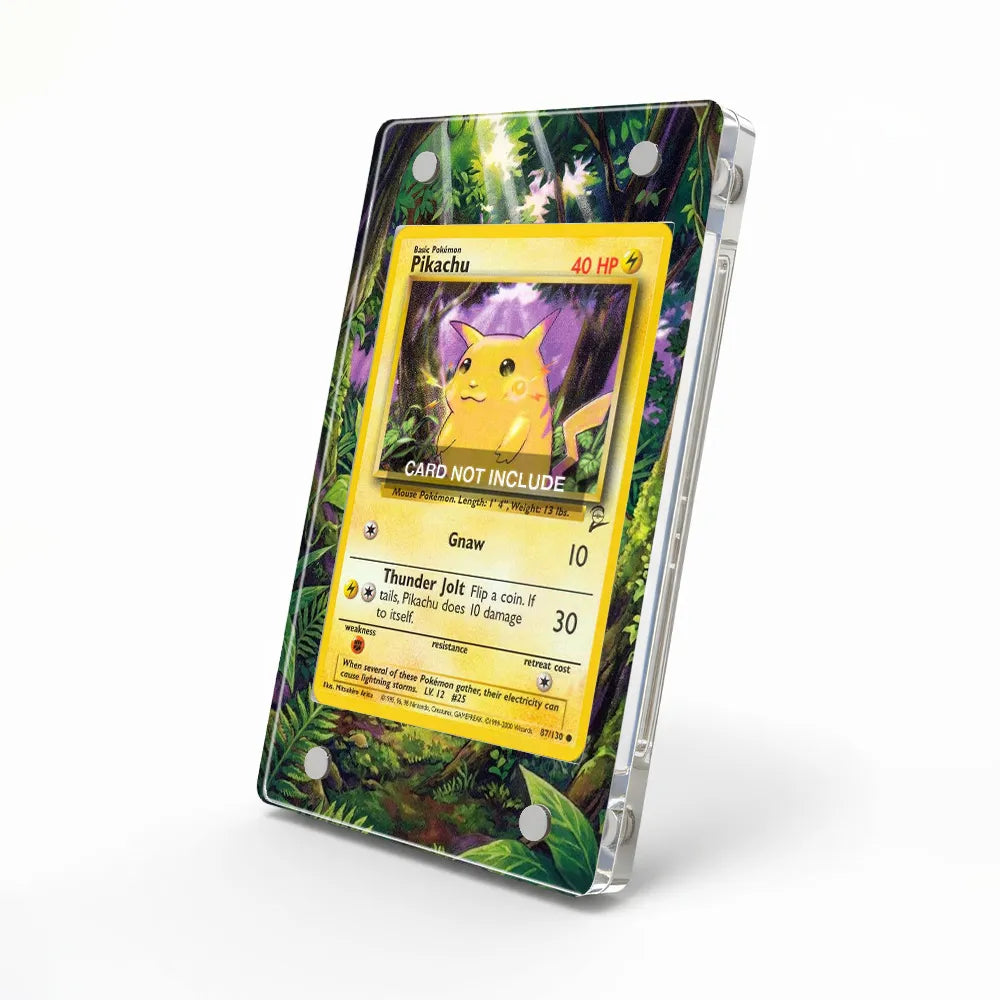 Pikachu 58-102 Base Set Pokemon Cards Custom Art Display Cases - Magnetic Case - Side View