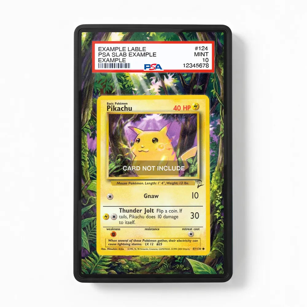 Pikachu 58-102 Base Set Pokemon Cards Custom Art Display Cases - PSA Slab Case - Front View