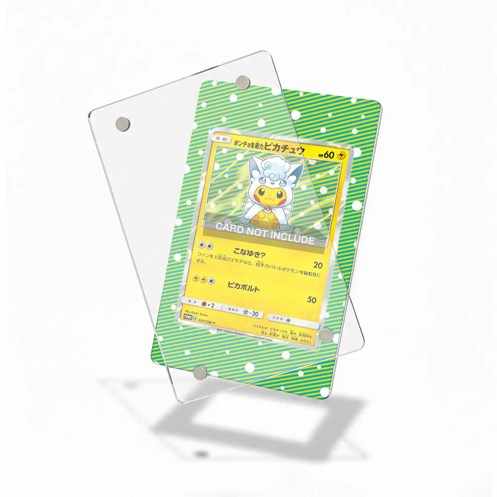 Pikachu Alolan Vulpix Poncho 037 SM-P Promo Extended Art Display Cases - Magnetic Case - Detail View