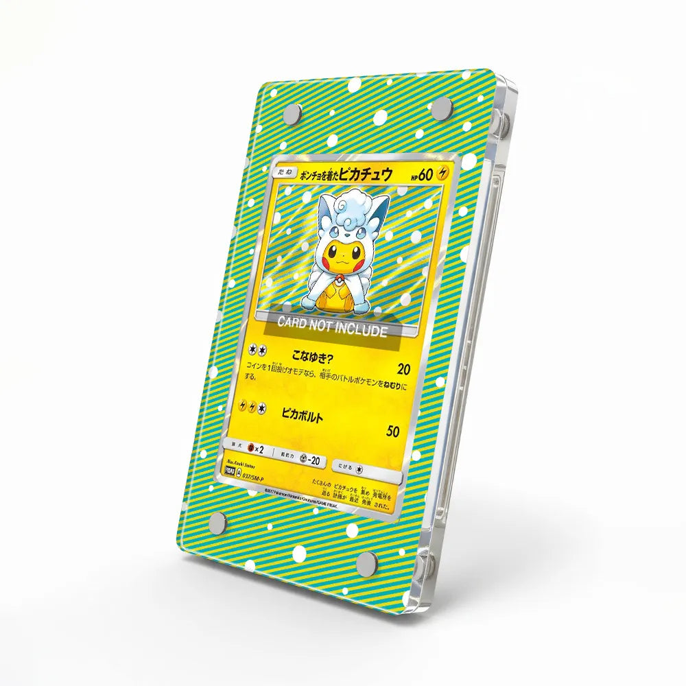 Pikachu Alolan Vulpix Poncho 037 SM-P Promo Extended Art Display Cases - Magnetic Case - Side View