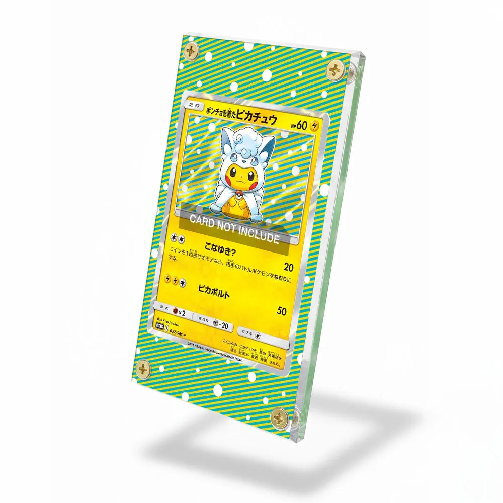 Pikachu Alolan Vulpix Poncho 037 SM-P Promo Extended Art Display Cases - Screws Case - Side View