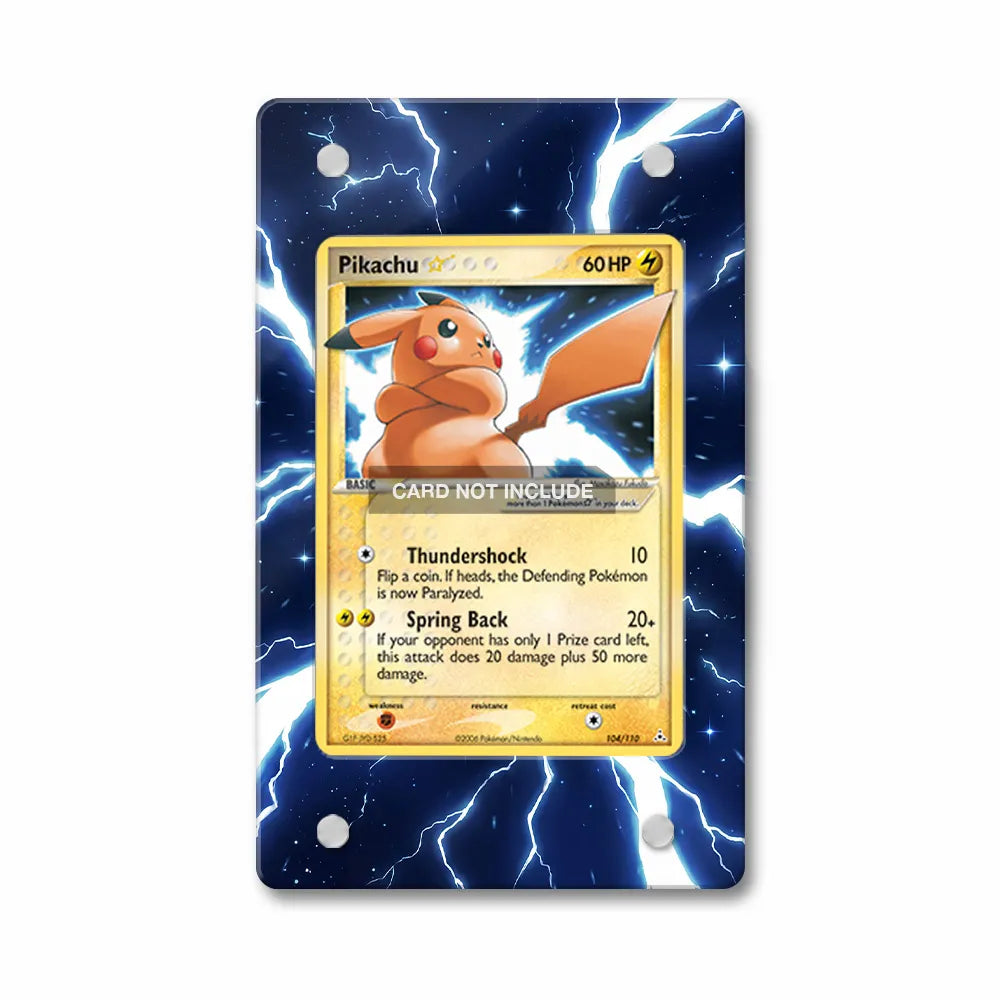 Pikachu Gold Star 104-110 EX Holon Phantoms Extended Art Display Cases - PSA Slab Case - Front View