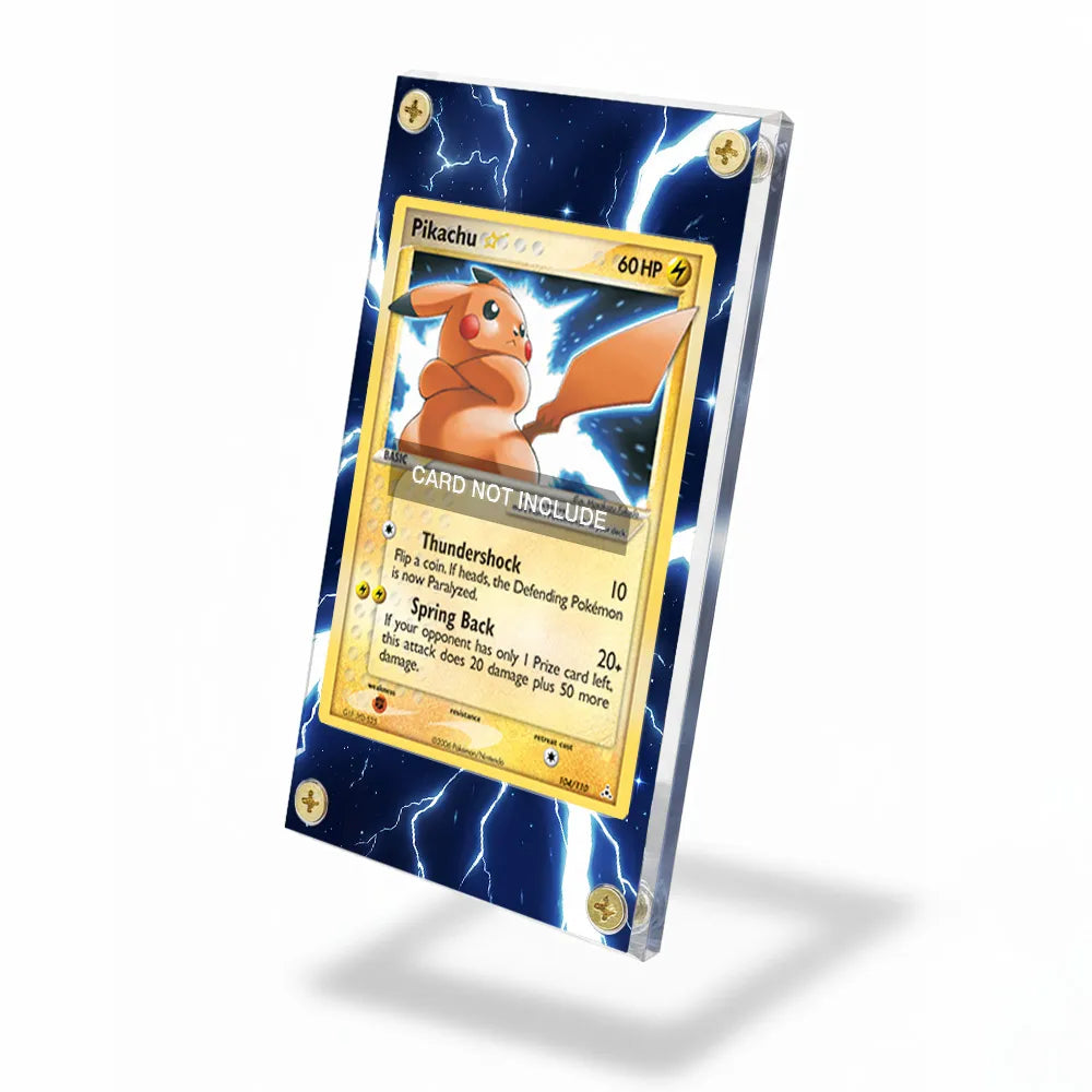 Pikachu Gold Star 104-110 EX Holon Phantoms Extended Art Display Cases - Screws Case - Side View