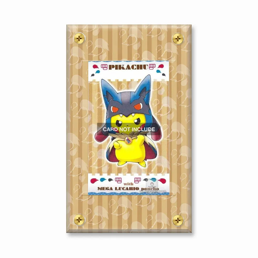 Pikachu Mega Lucario Poncho Business Card 2015 Pokemon Cards Extended Art Display Cases - Screws Case - Front View