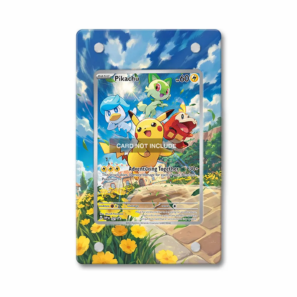 Pikachu SVP 027 Promo Extended Art Display Cases - PSA Slab Case - Front View