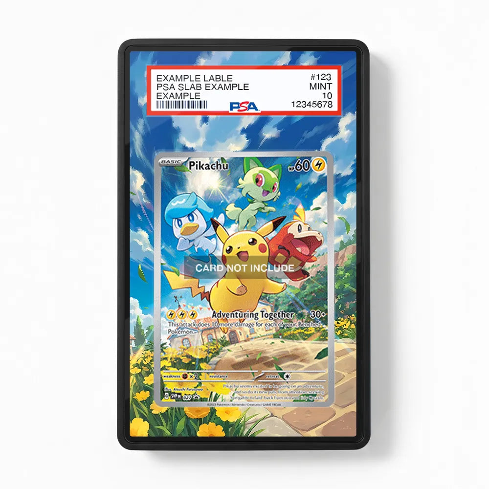 Pikachu SVP 027 Promo Extended Art Display Cases - PSA Slab Case - Front View