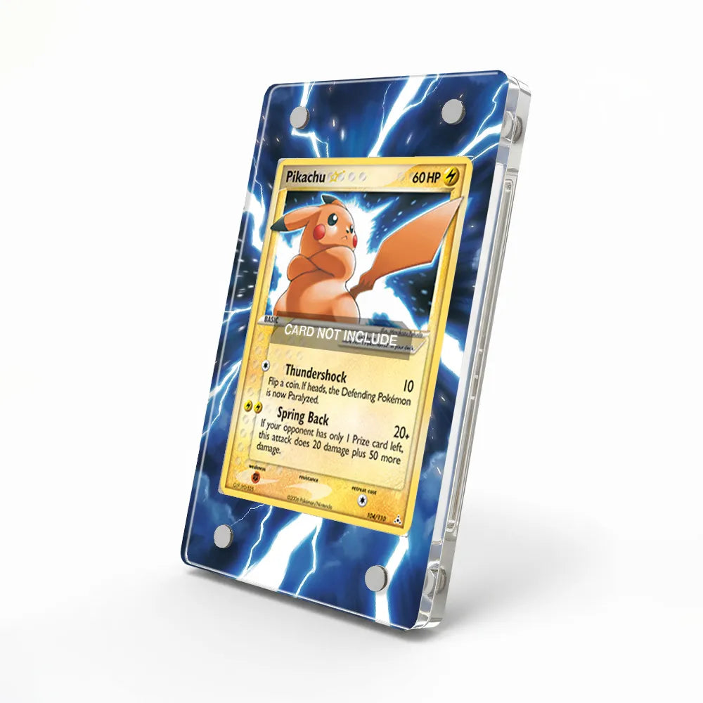 Pikachu Star 104-110 Ultra Rare EX Holon Phantoms Extended Art Display Cases - Magnetic Case - Side View