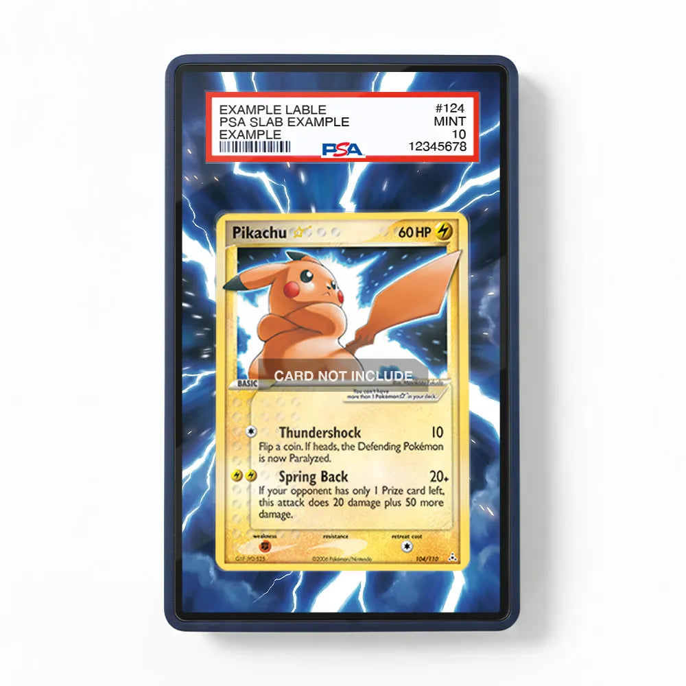 Pikachu Star 104-110 Ultra Rare EX Holon Phantoms Extended Art Display Cases - PSA Slab Case - Front View