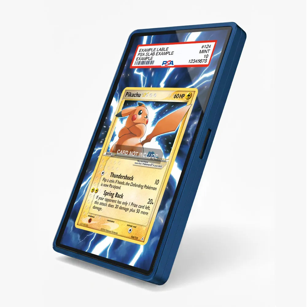 Pikachu Star 104-110 Ultra Rare EX Holon Phantoms Extended Art Display Cases - PSA Slab Case - Side View