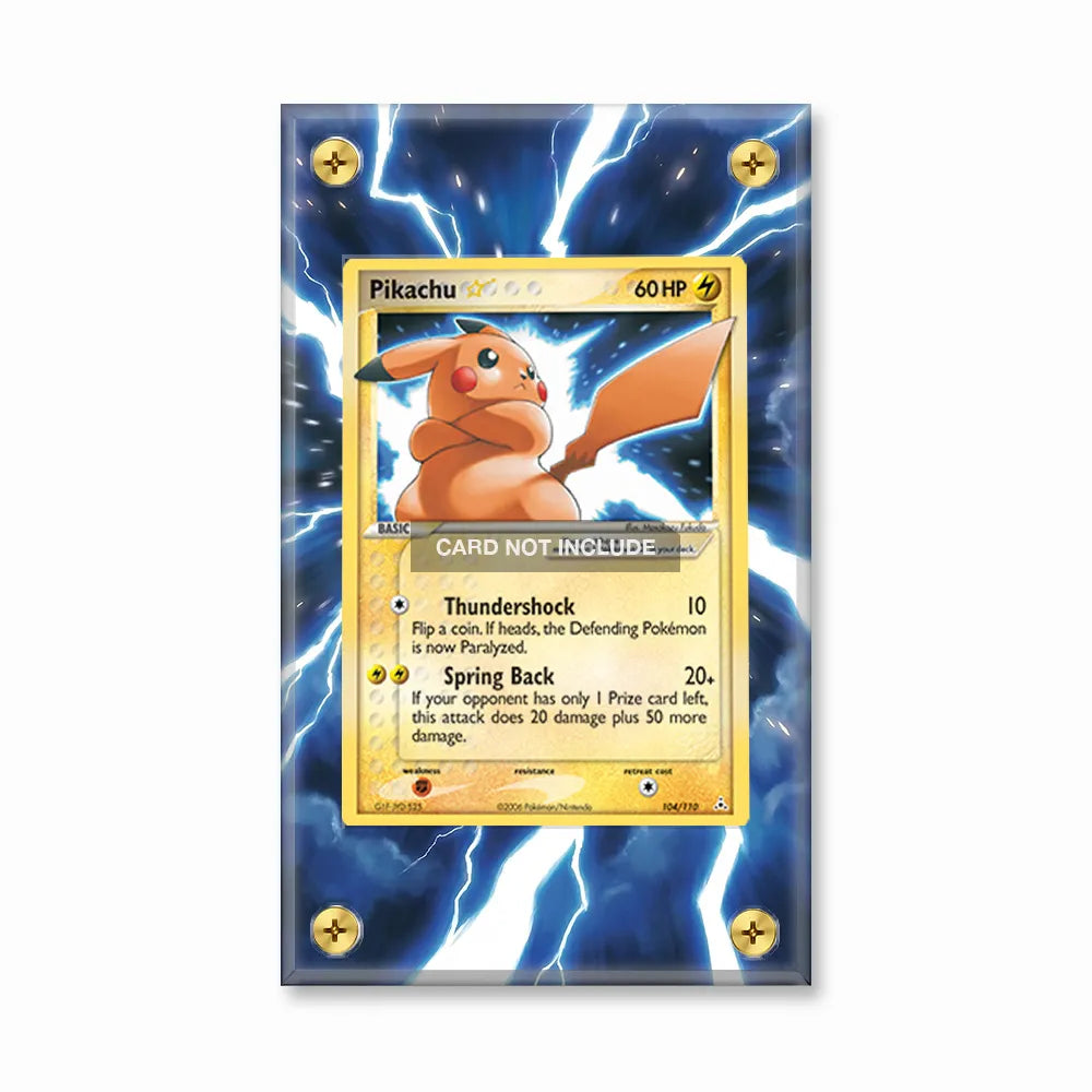 Pikachu Star 104-110 Ultra Rare EX Holon Phantoms Extended Art Display Cases - Screws Case - Front View