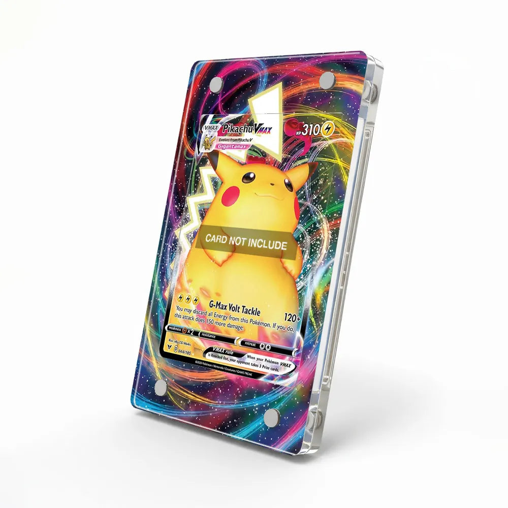 Pikachu VMAX 044-185 Vivid Voltage Pokemon Cards Custom Art Display Cases - Magnetic Case - Side View