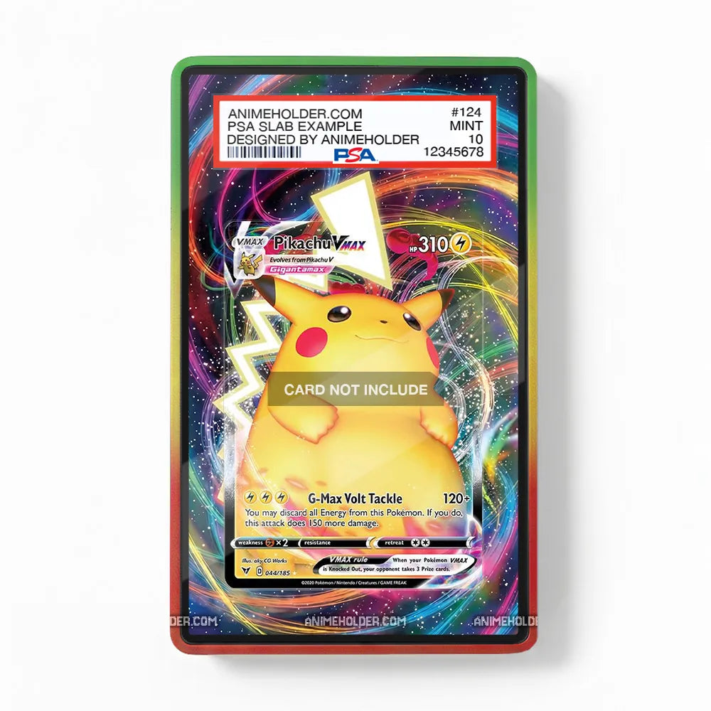 Pikachu VMAX 044-185 Vivid Voltage Pokemon Cards Custom Art Display Cases - PSA Slab Case - Front View