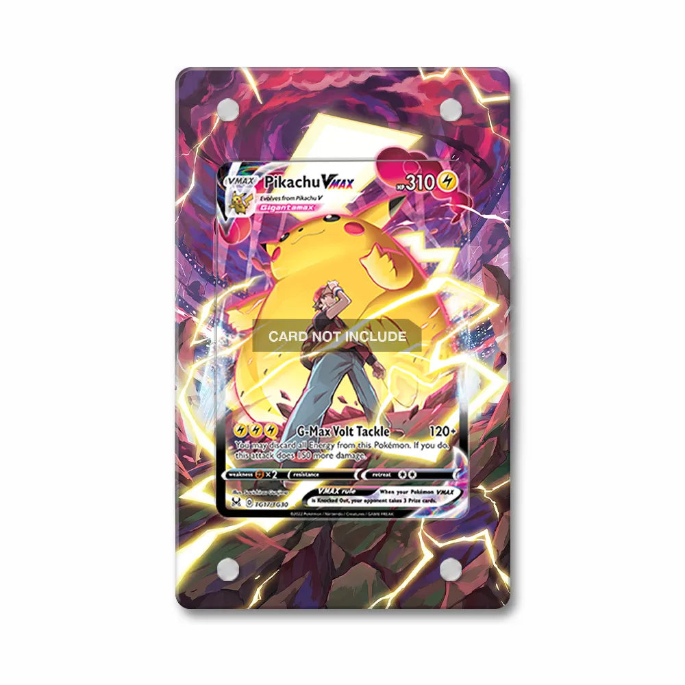 Pikachu VMAX TG17 Lost Origin Trainer Gallery Extended Art Display Cases - Magnetic Case - Front View