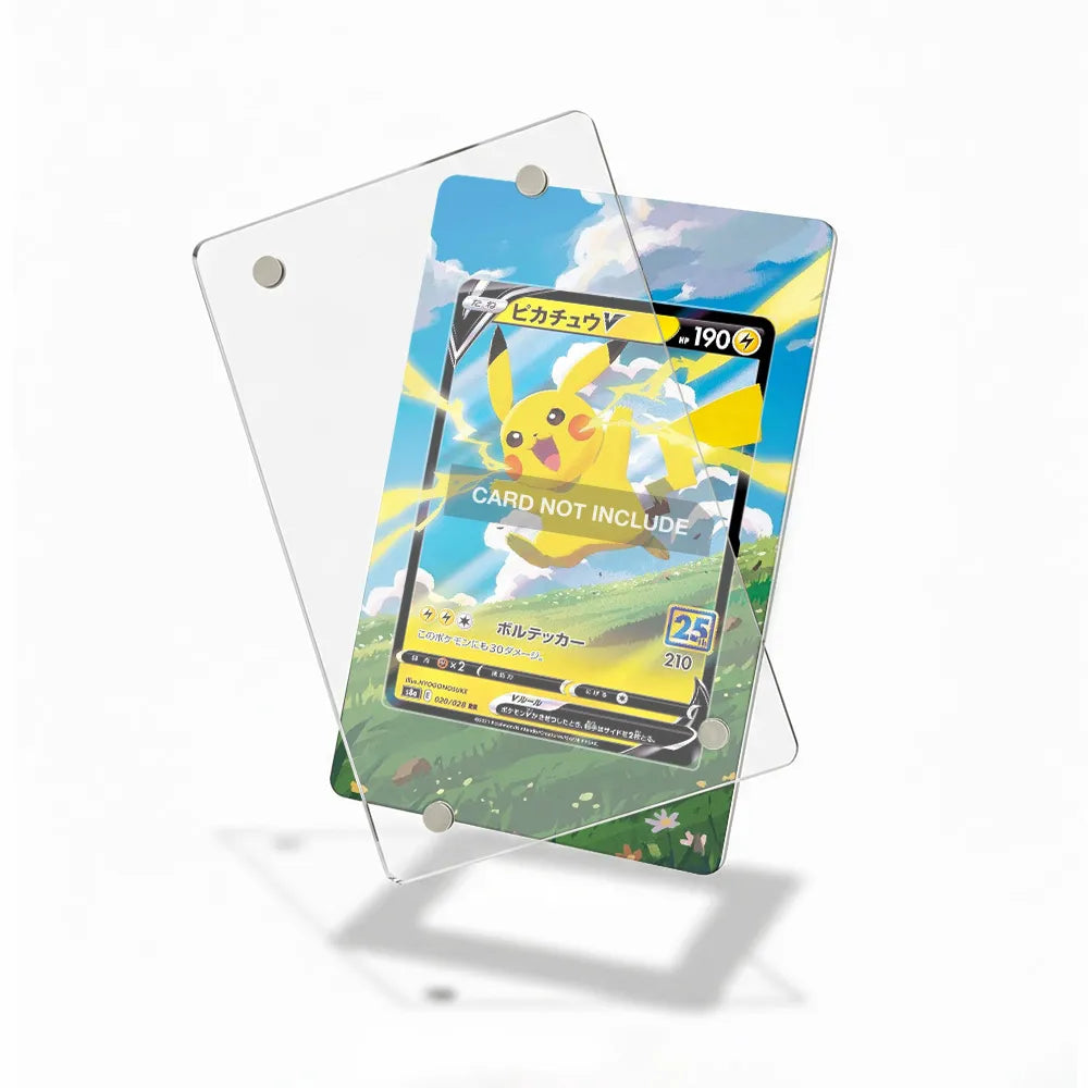 Pikachu V 020-028 25th Anniversary Collection Pokemon Cards Custom Art Display Cases - Magnetic Case - Detail View