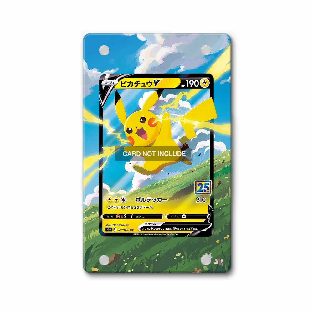 Pikachu V 020-028 25th Anniversary Collection Pokemon Cards Custom Art Display Cases - PSA Slab Case - Front View