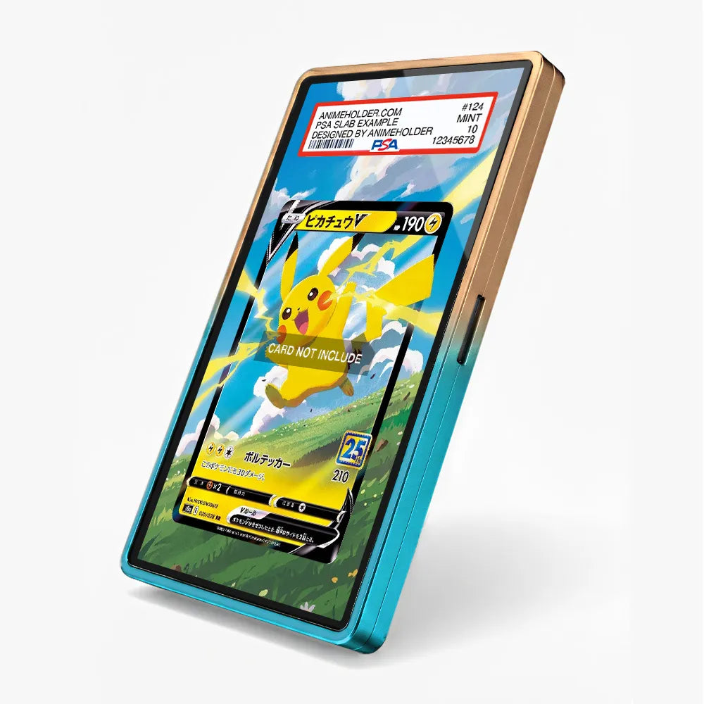 Pikachu V 020-028 25th Anniversary Collection Pokemon Cards Custom Art Display Cases - PSA Slab Case - Side View