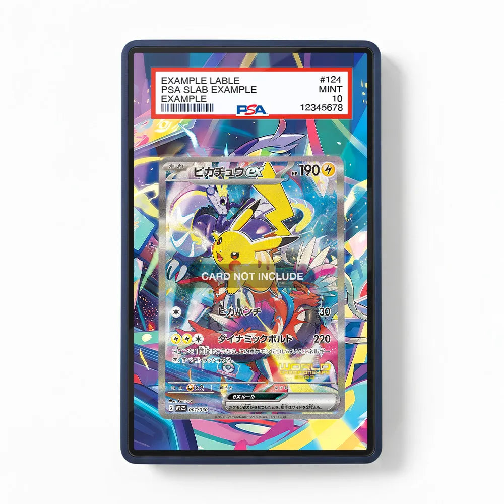 Pikachu WCS23 Promo Extended Art Display Cases - PSA Slab Case - Front View