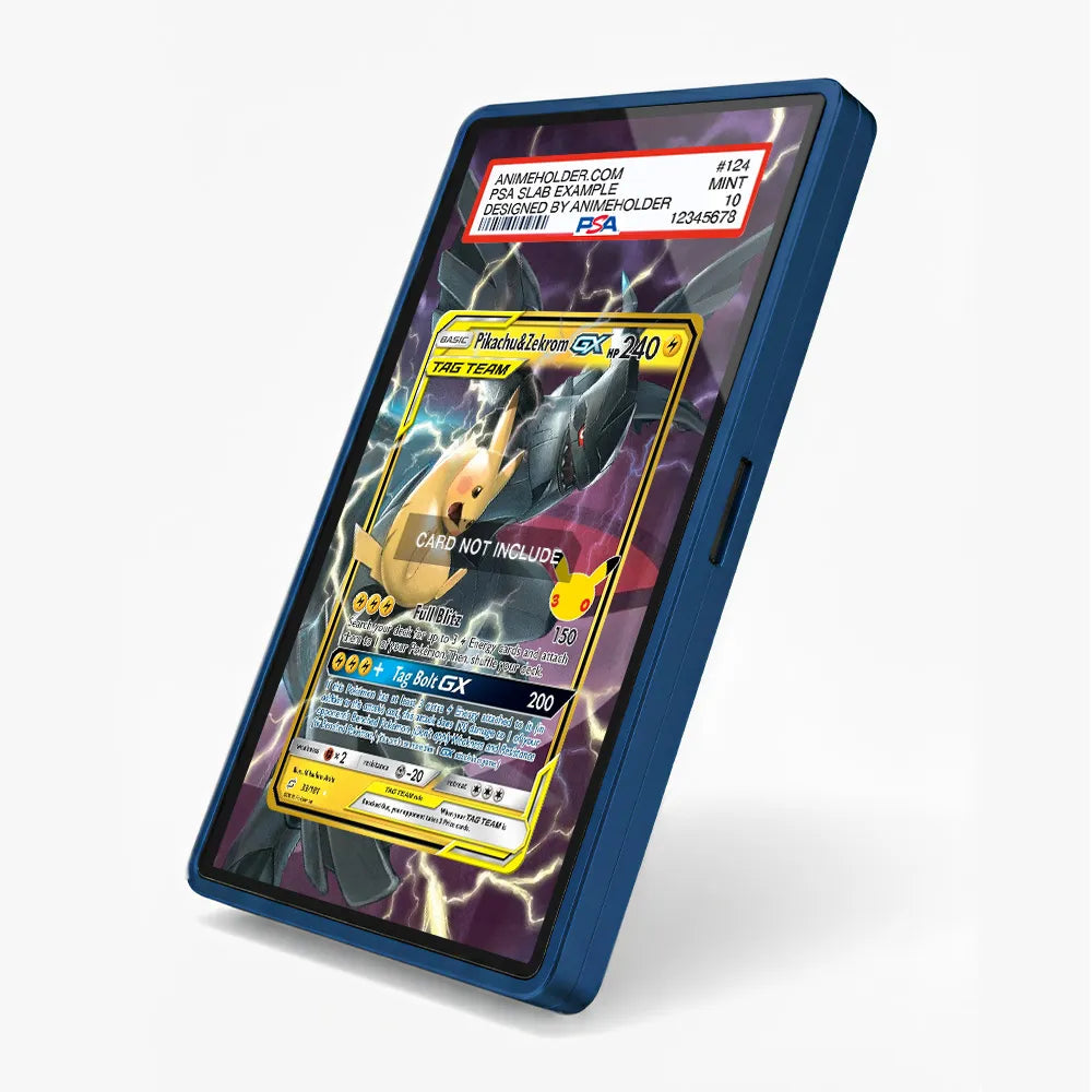 Pikachu Zekrom GX 33-181 30th Anniversary Pokemon Cards Custom Art Display Cases - PSA Slab Case - Side View