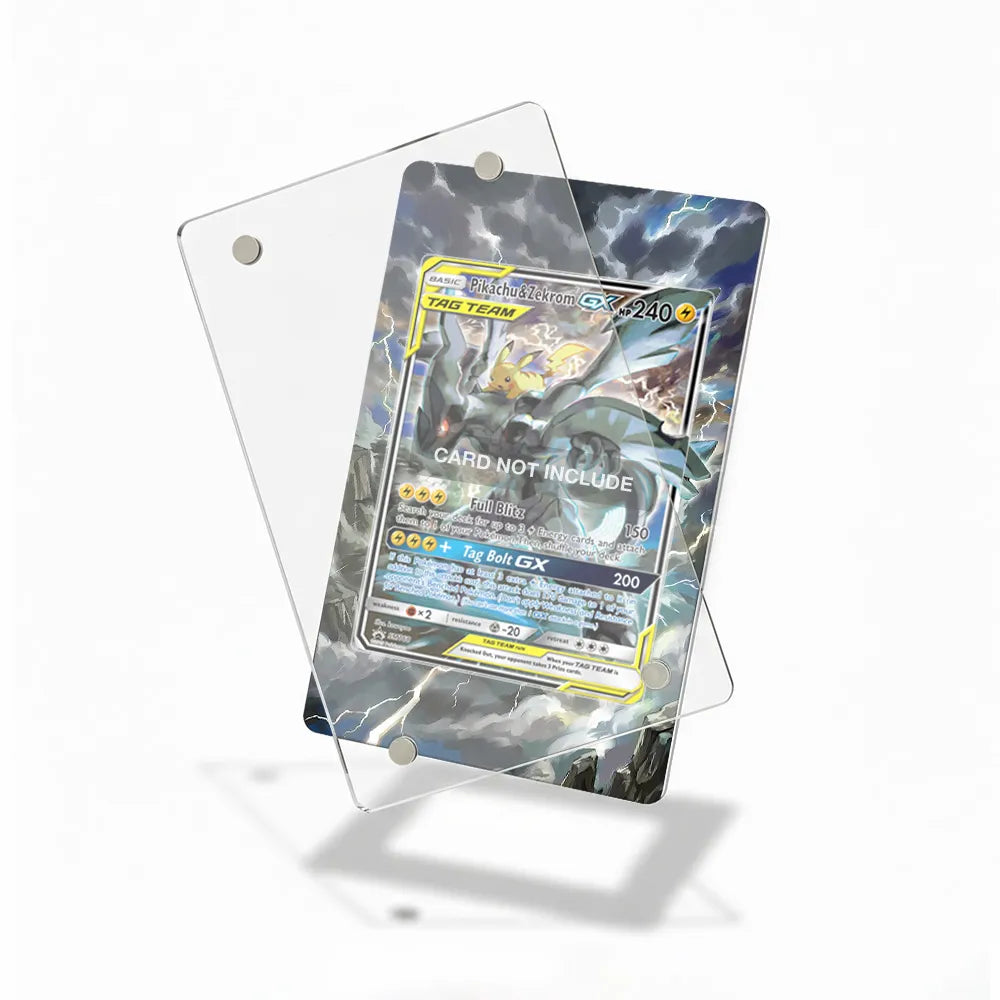 Pikachu & Zekrom GX SM168 Promo Extended Art Display Cases - Magnetic Case - Detail View