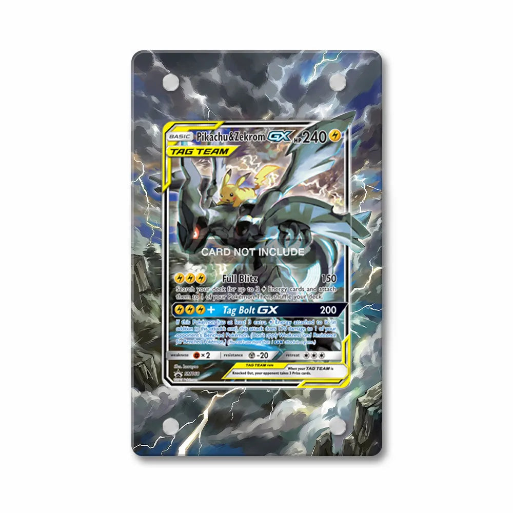 Pikachu Zekrom GX SM168 Promo Extended Art Display Cases - PSA Slab Case - Front View