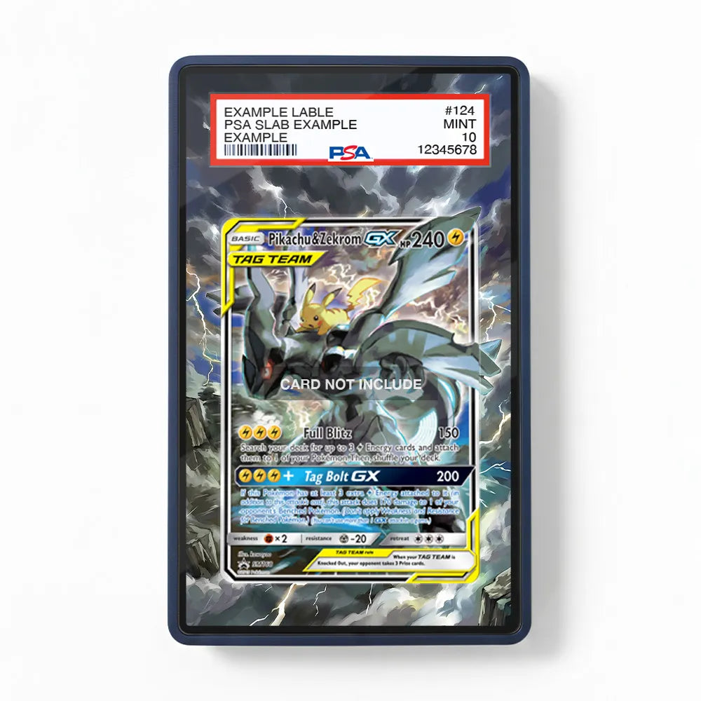 Pikachu & Zekrom GX SM168 Promo Extended Art Display Cases - PSA Slab Case - Front View