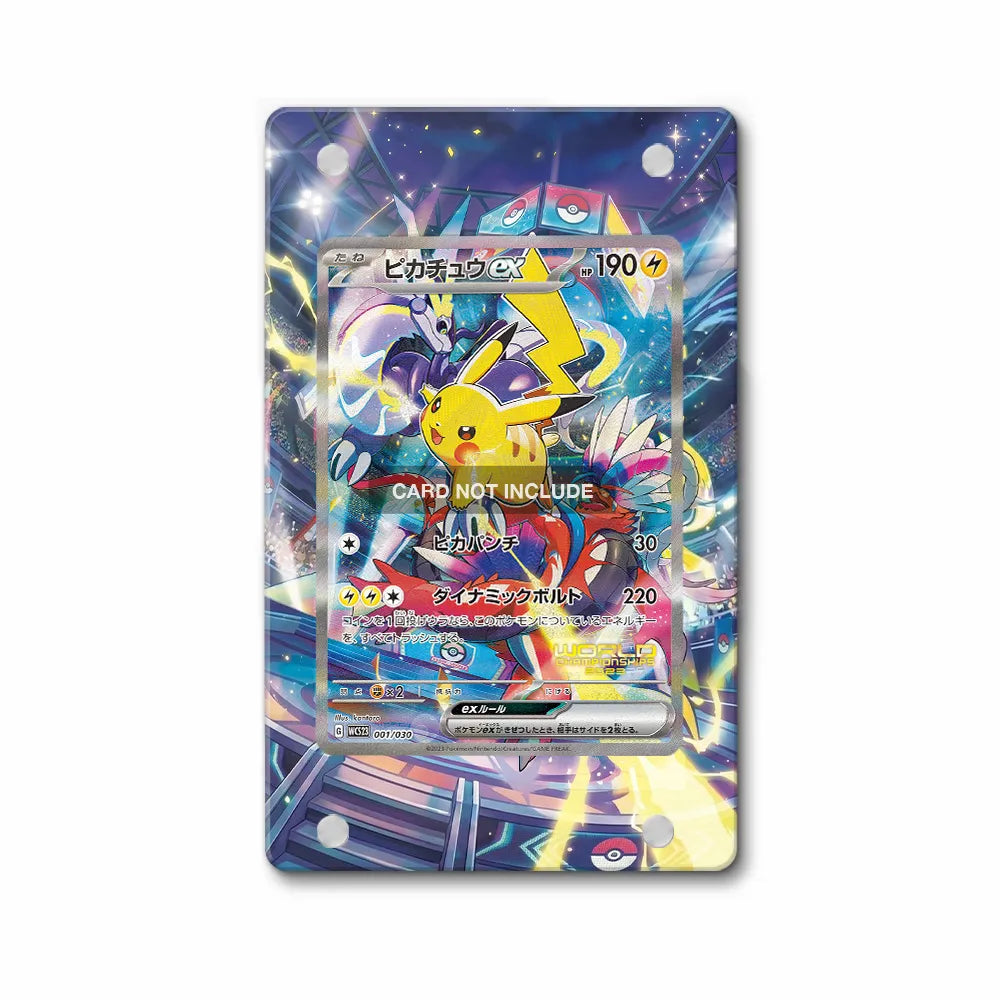 Pikachu ex 001-030 World Championships 2023 Extended Art Display Cases - Magnetic Case - Front View