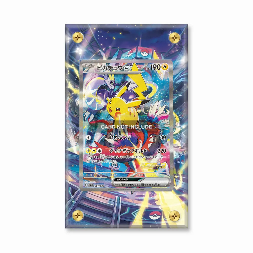 Pikachu ex 001-030 World Championships 2023 Extended Art Display Cases - Screws Case - Front View