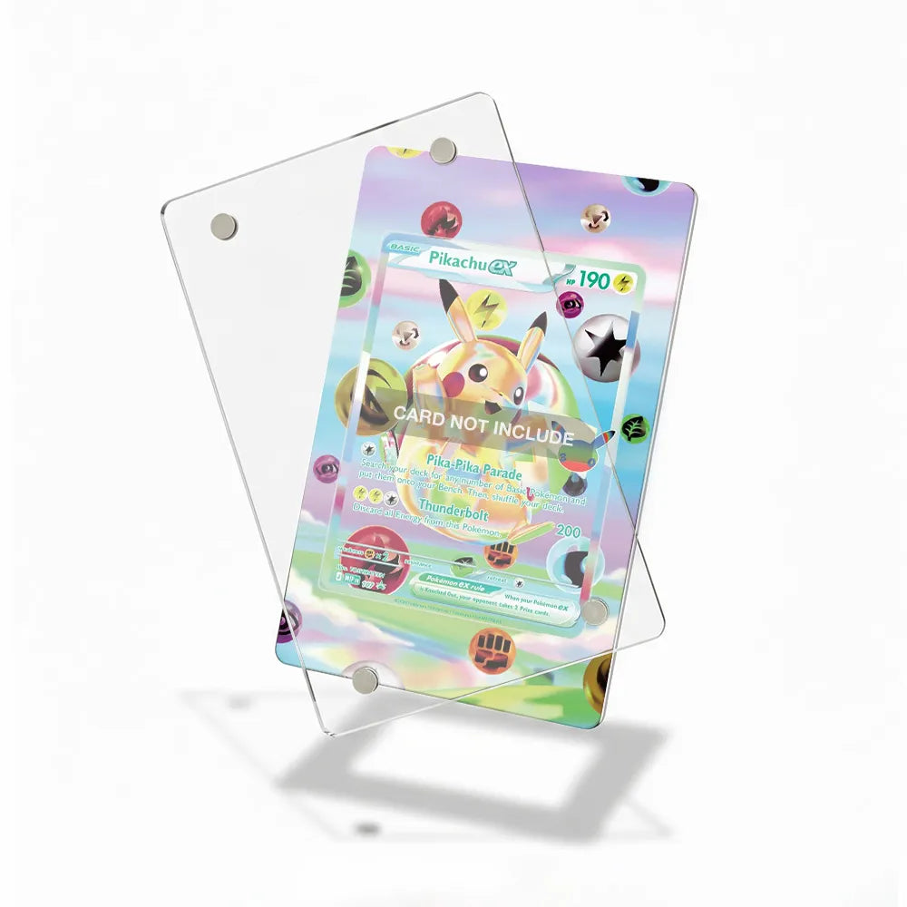 Pikachu ex 107 Promo MEP 30th Anniversary Extended Art Display Cases - Magnetic Case - Detail View