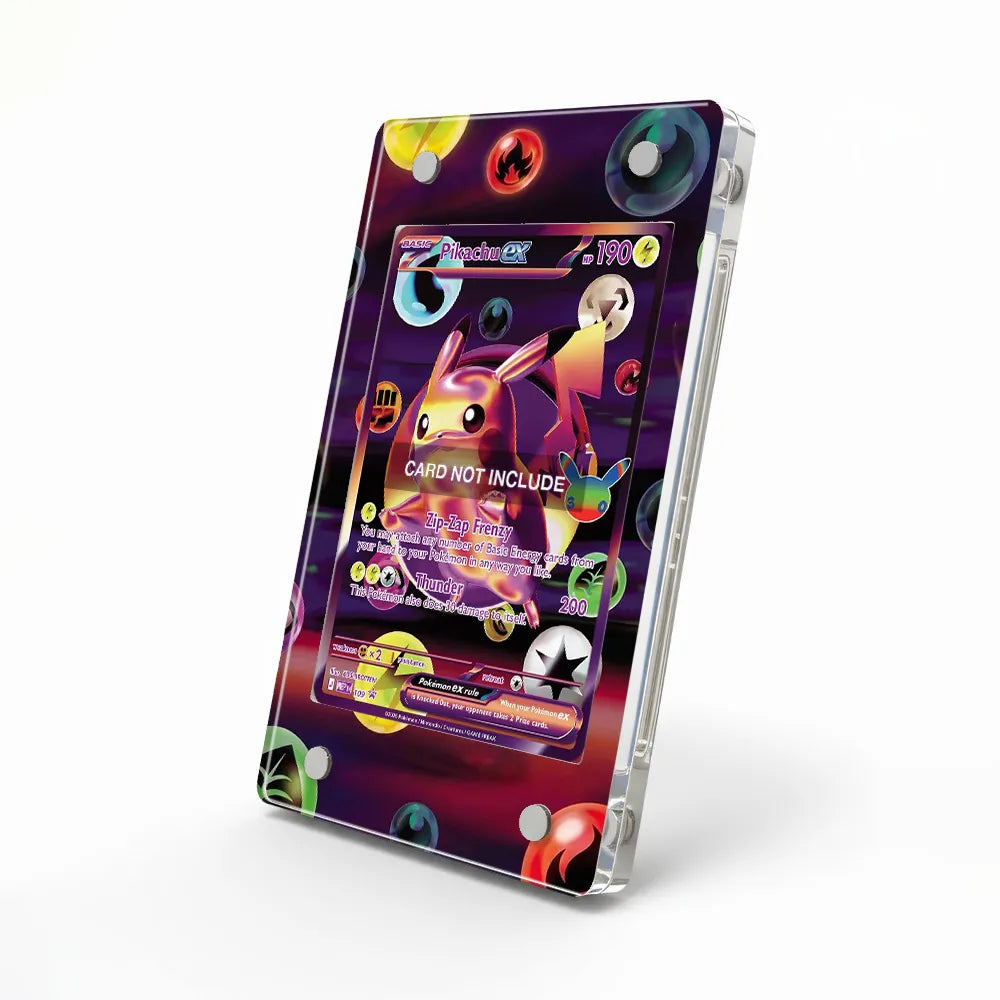 Pikachu ex 109 Promo MEP 30th Anniversary Extended Art Display Cases - Magnetic Case - Side View